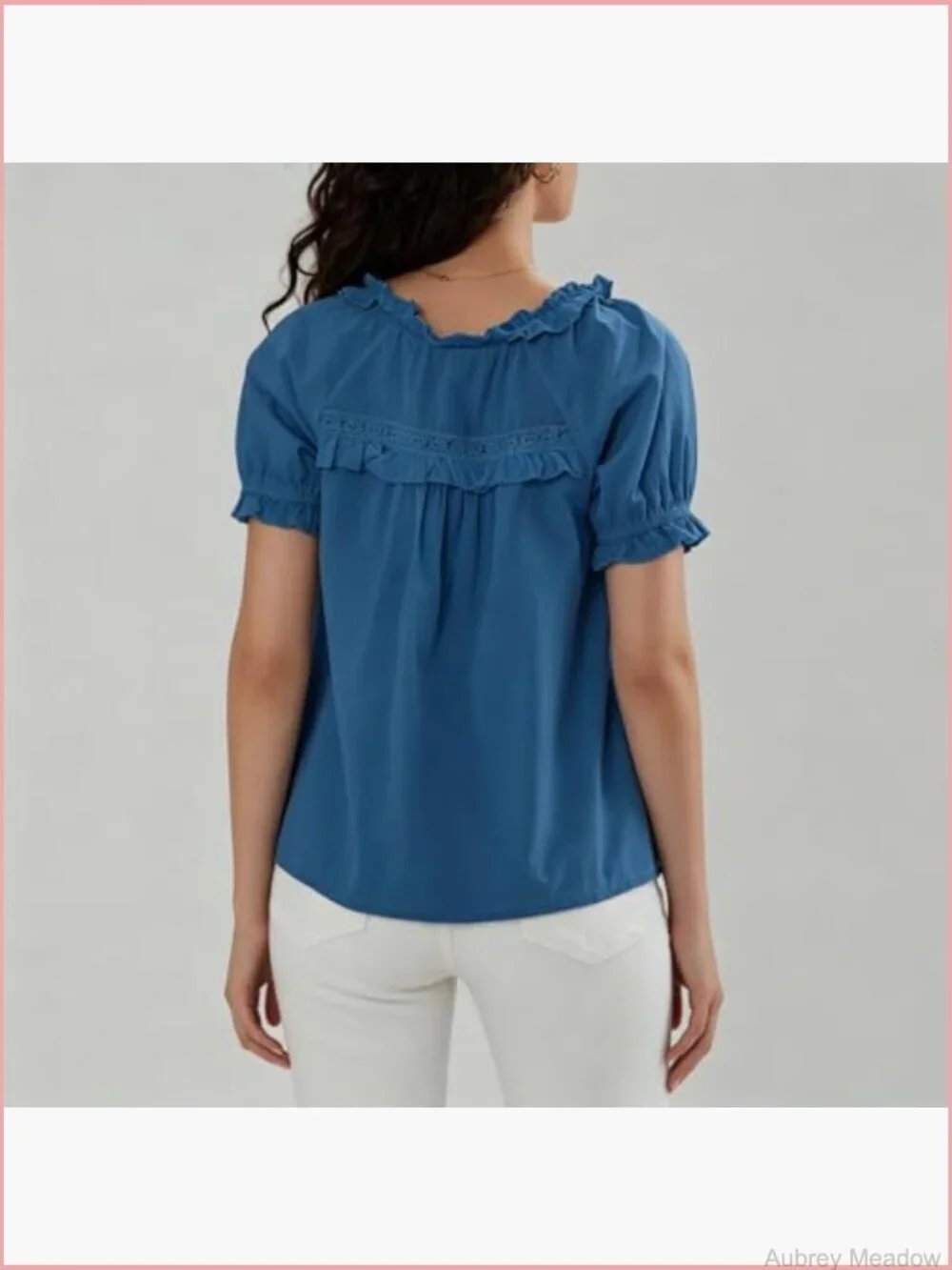 Lace Trim Cardigan Short Sleeve Button Down Ruffle Blouse Boho Y2K Top